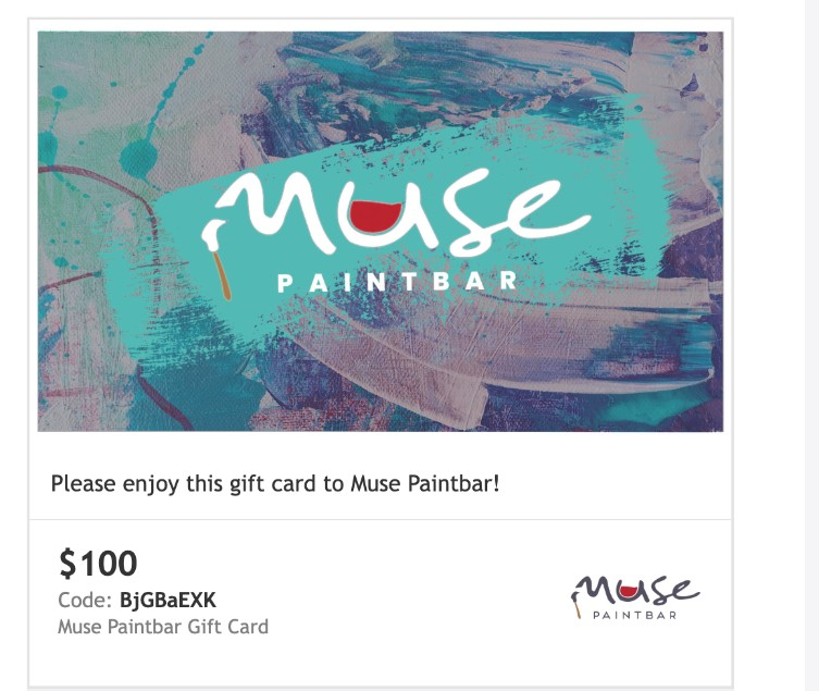 Muse Paintbar $100 gift card, code BjGBaEXK